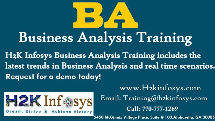 Business Analyst Online Training in USA by H2K