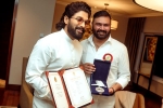 Allu Arjun breaking news, Allu Arjun pictures, allu arjun celebrates receiving national award, Thank you