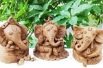 prepare ganesh idol at home, ganesh murti, how to make eco friendly ganesh idol from clay at home, Lord ganesha