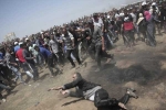 Palestinians fired down in gaza, Palestinians fired down in gaza, palestinians shot dead after bloodiest gaza day on relocating us embassy, Israel forces