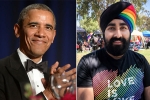 barack obama, sikh man with rainbow turban, pride month 2019 sikh man s rainbow turban impresses barack obama, Lesbian