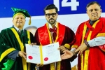 Ram Charan Doctorate pictures, Ram Charan Doctorate pictures, ram charan felicitated with doctorate in chennai, Chennai
