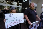 uber drivers in united states, uber, uber lyft drivers protest across the u s, Caravan
