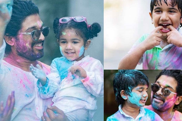 In Pics: Allu Arjun’s Adorable Moments with Family for Holi Is Too Cute to Miss