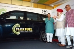flex fuel Hycross, MPV Innova HyCross, world s first flex fuel ethanol powered car launched in india, Petrol